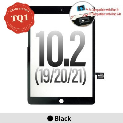 [TQ1] Premium Touch Screen Digitizer with IC Connector for iPad 7/8/9 (2019/2020/2021) Black (Tesa Tape Installed)