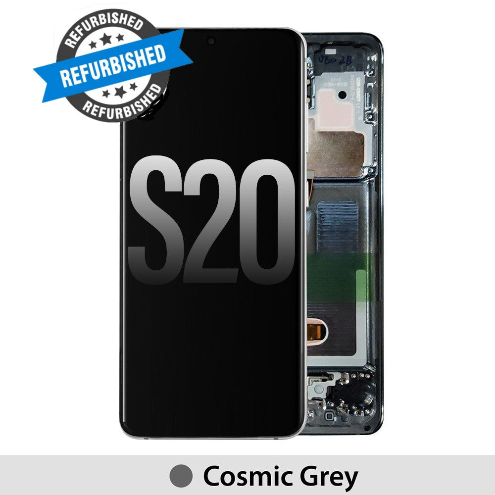 Samsung Galaxy S20 G980F REFURB OLED Screen Replacement Digitizer with Frame-Cosmic Grey