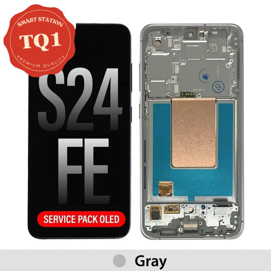 [TQ1] Samsung Galaxy S24 FE Screen Replacement-Gray (Service Pack OLED with Refurb Frame)