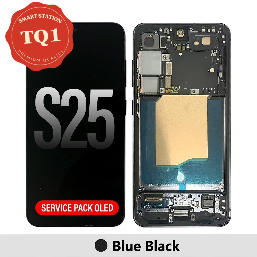 [TQ1] Samsung S25 Screen Replacement-Blue Black Service Pack OLED with Refurb Framewith Refurb Frame