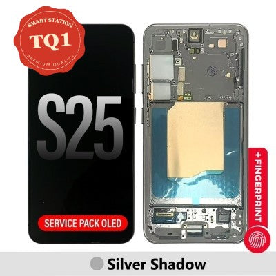 [TQ1] Samsung S25 Screen Replacement-Silver Shadow (Service Pack OLED with Refurb Frame)