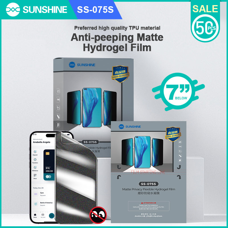 Privacy Matte (075S) / Privacy Clear (057NS) Hydrogel Film (50PCS/10PCS) SUNSHINE