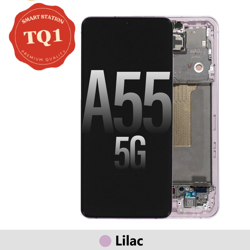 [TQ1] Samsung Galaxy A55 5G A556B OLED Screen Replacement -Lilac (Service Pack OLED with Refurb Frame)