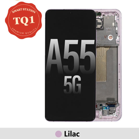[TQ1] Samsung Galaxy A55 5G A556B OLED Screen Replacement -Lilac (Service Pack OLED with Refurb Frame)