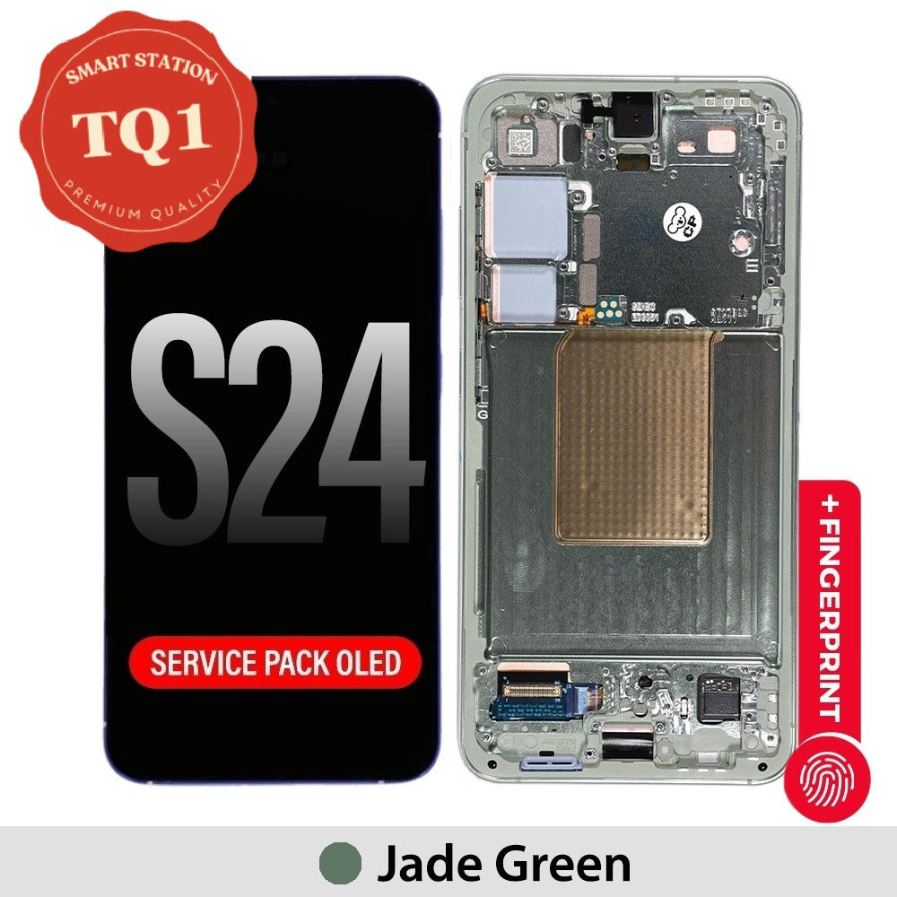[TQ1] Samsung S24 Screen Replacement- Jade Green (Service Pack Screen with Refurbished Frame)