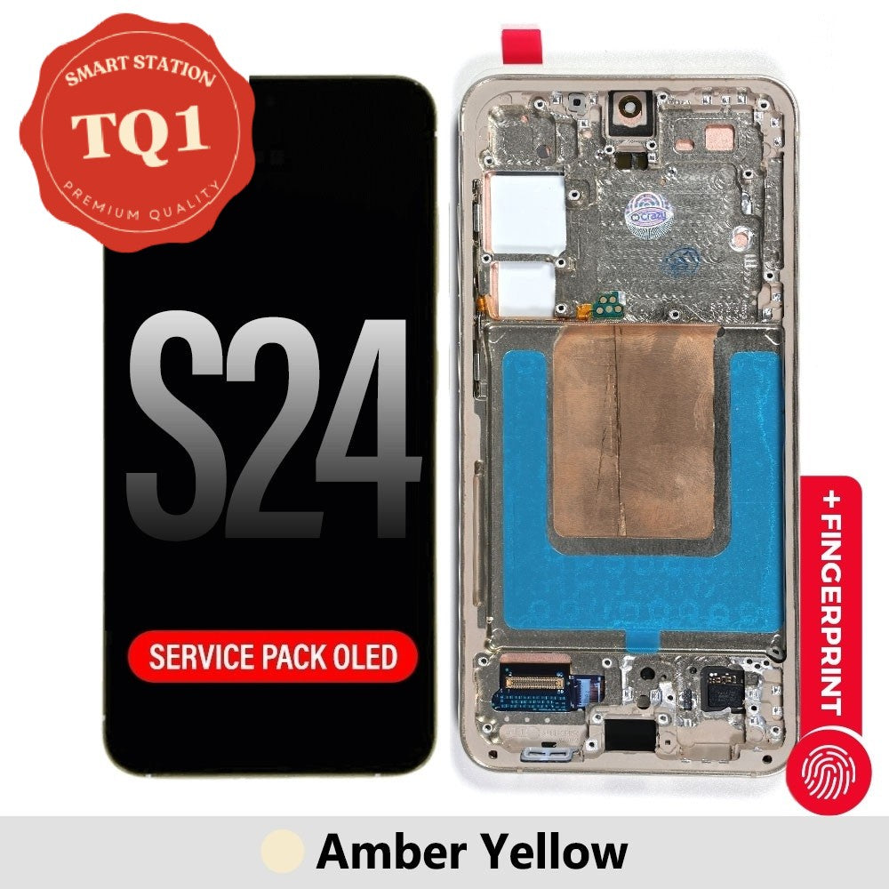 [TQ1] Samsung S24 Screen Replacement- Amber Yellow (Service Pack Screen with Refurbished Frame)