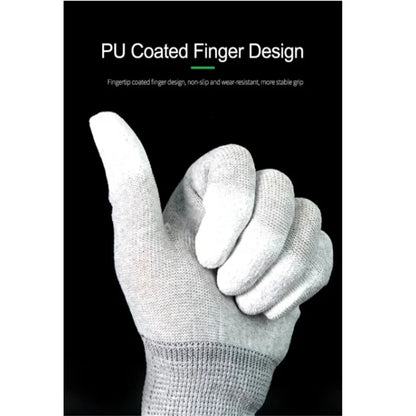 RELIFE RL-063 Anti-Static Gloves Non-slip ESD Electronic PU Insulation Coated Finger Protection For Phone Repair
