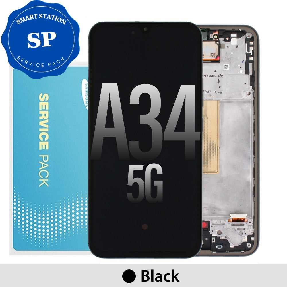 [Service Pack] Samsung Galaxy A34 5G A346B OLED Screen Replacement Digitizer GH82-31200A / 31200A-Black