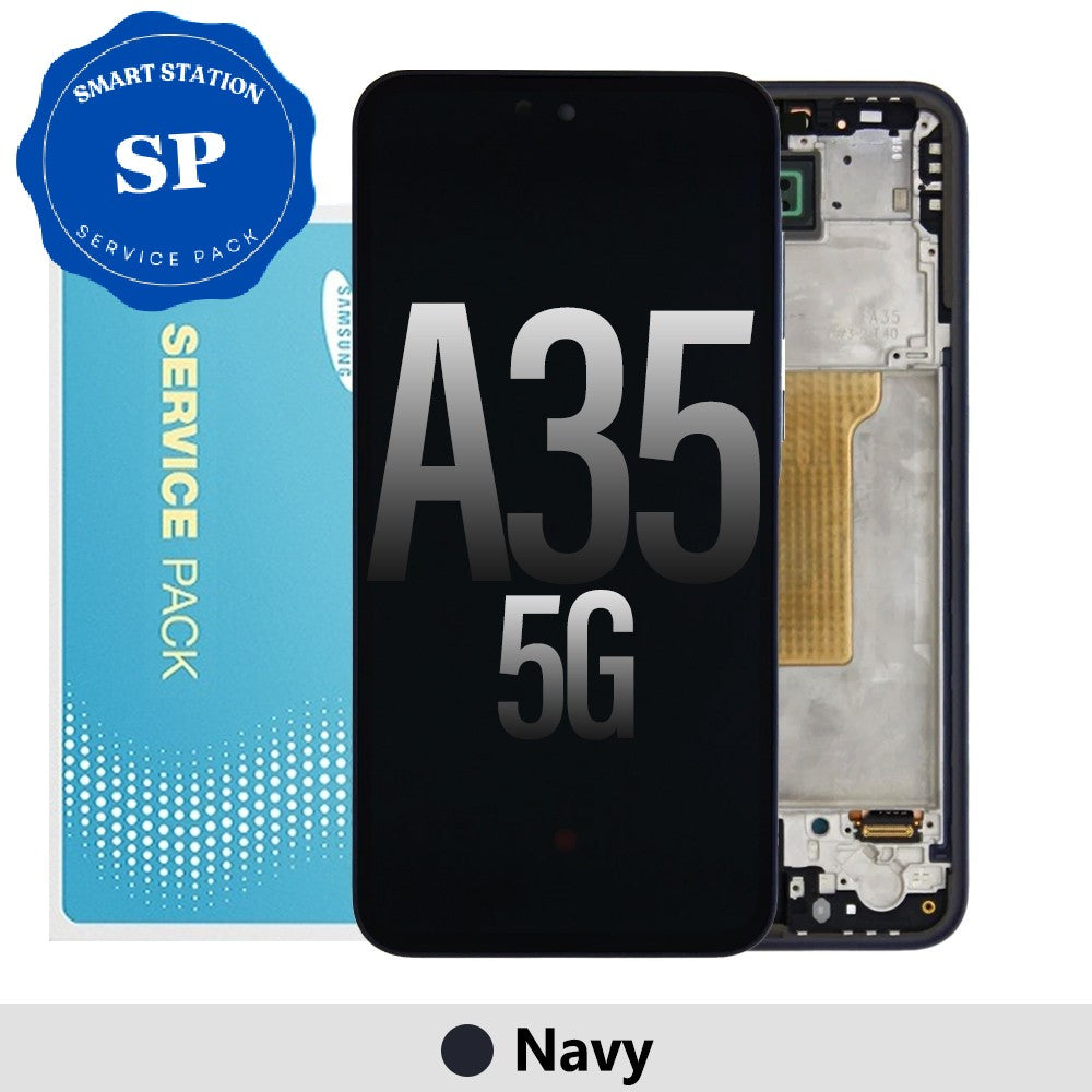 [Service Pack] Samsung Galaxy A35 5G A356B OLED Screen Replacement Digitizer with Frame GH82-34221B-Navy