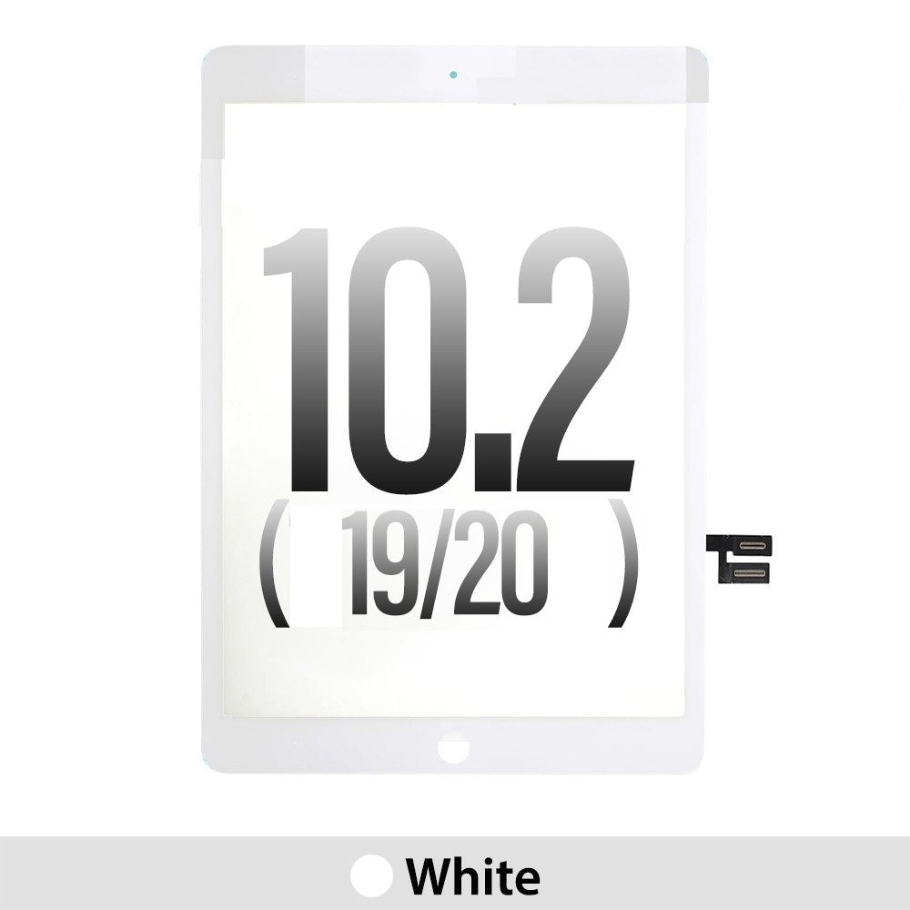 Premium Touch Screen Digitizer with IC Connector for iPad 7 (2019)/ iPad 8 [2020] White (Tesa Tape Installed)