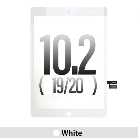 Premium Touch Screen Digitizer with IC Connector for iPad 7 (2019)/ iPad 8 [2020] White (Tesa Tape Installed)