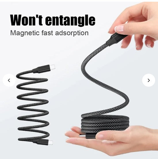 1M USP HyperLink Magnetic USB-C to USB-C Cable Charge Black 140W