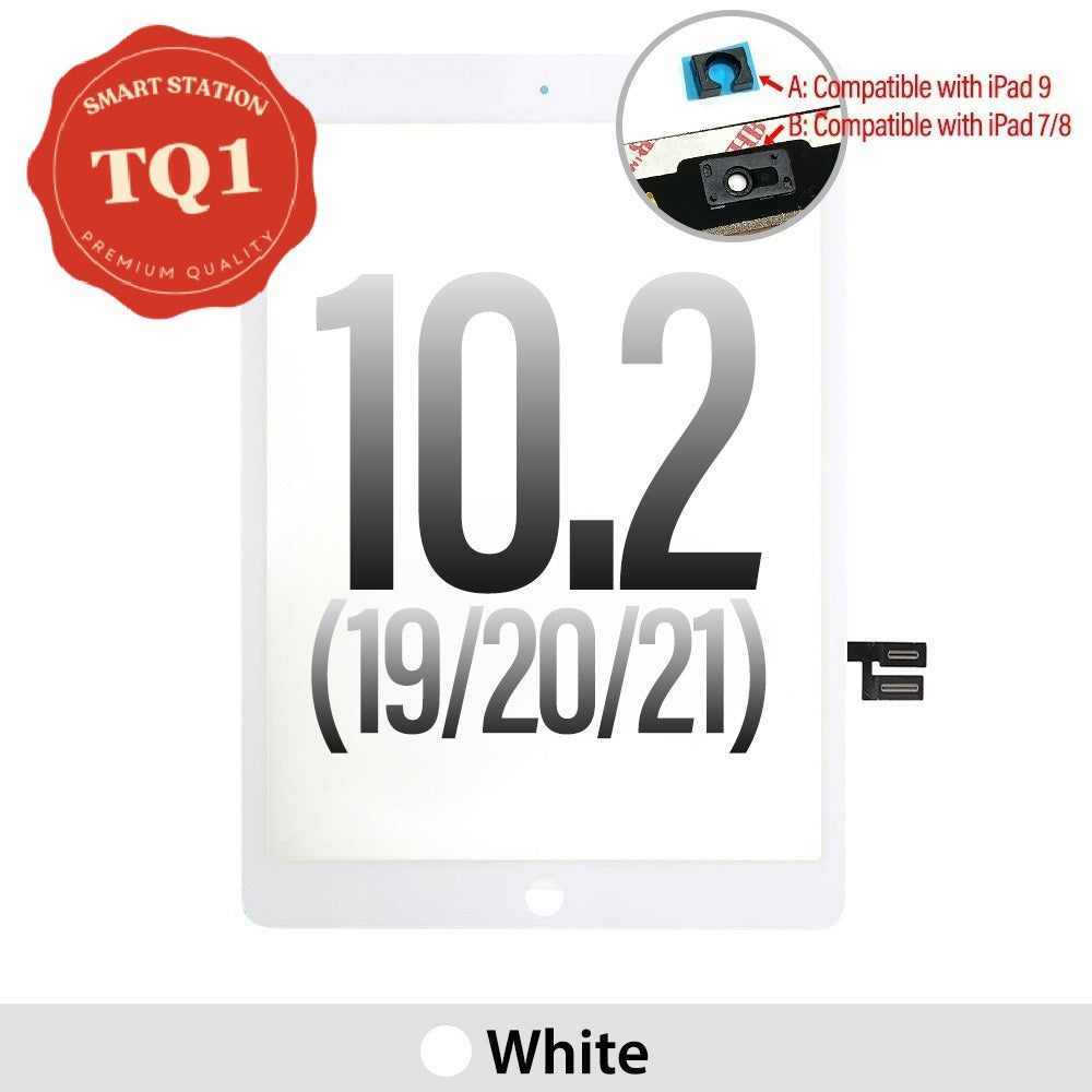 [TQ1] Premium Touch Screen Digitizer with IC Connector for iPad 7/8/9 (2019/2020/2021) White (Tesa Tape Installed)