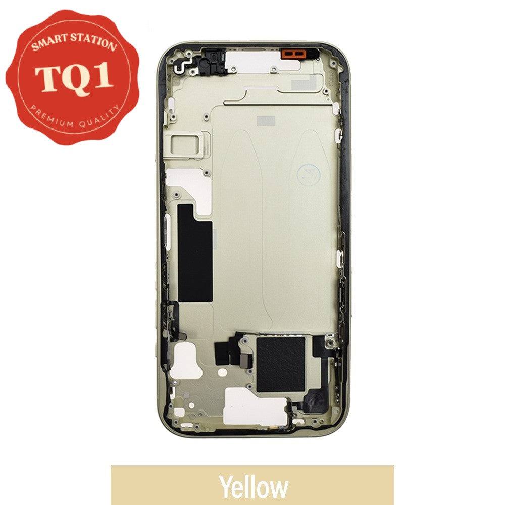 [TQ1] Chassis Mid Frame Cover Replacement Assembly for iPhone 15-Yellow (Without Small Parts with SIM Tray Version)