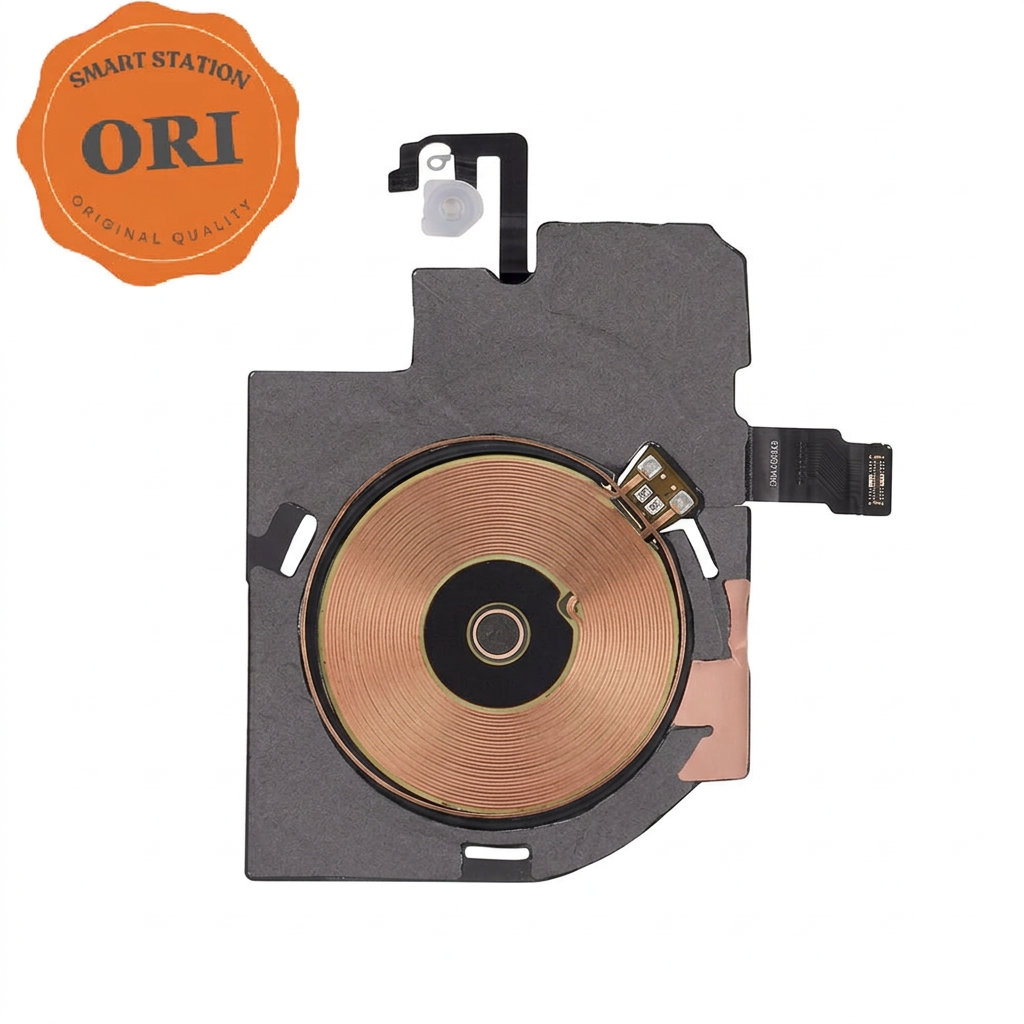iPhone 17 wireless charging module with Smart Station ORI badge, AI-edited reference image