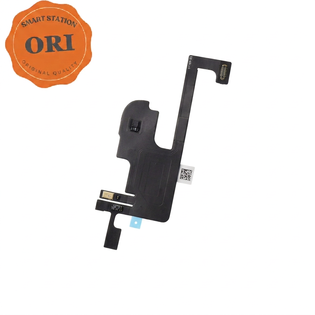 AI-edited angled view of iPhone 16E / 17E sensor flex cable with Smart Station ORI badge