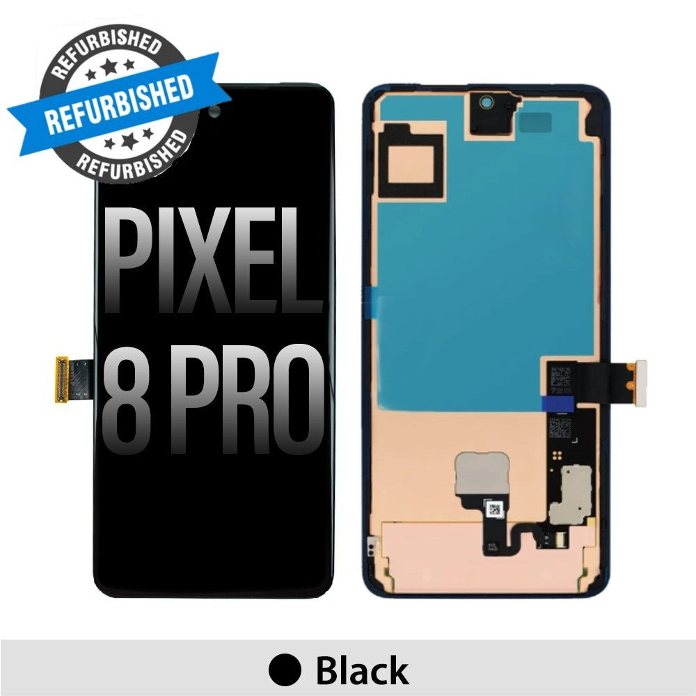 [Original Refurb] LCD Assembly Screen Replacement with Frame for Google Pixel 8 Pro-Black (with fingerprint sensor))