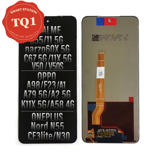 [TQ1]  Realme C67 5G / 11X 5G / C55 / 11 5G / narzo60X 5G / Oppo A79-5G / A2 5G / K11X 5G / A58 4G / A98 5G / F23 5G / OnePlus Nord N55 / Nord CE3lite / Nord N30  LCD Screen Assembly Replacement