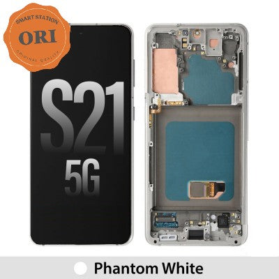 [Original] Samsung Galaxy S21 5G G991 OLED Screen Replacement Digitizer With Frame -Phantom White