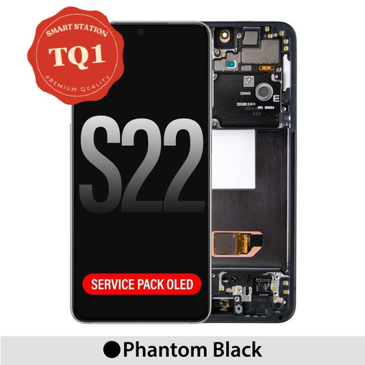 [TQ1] Samsung S22 5G Screen Replacement-Black (Service Pack Oled with Refurb Frame)