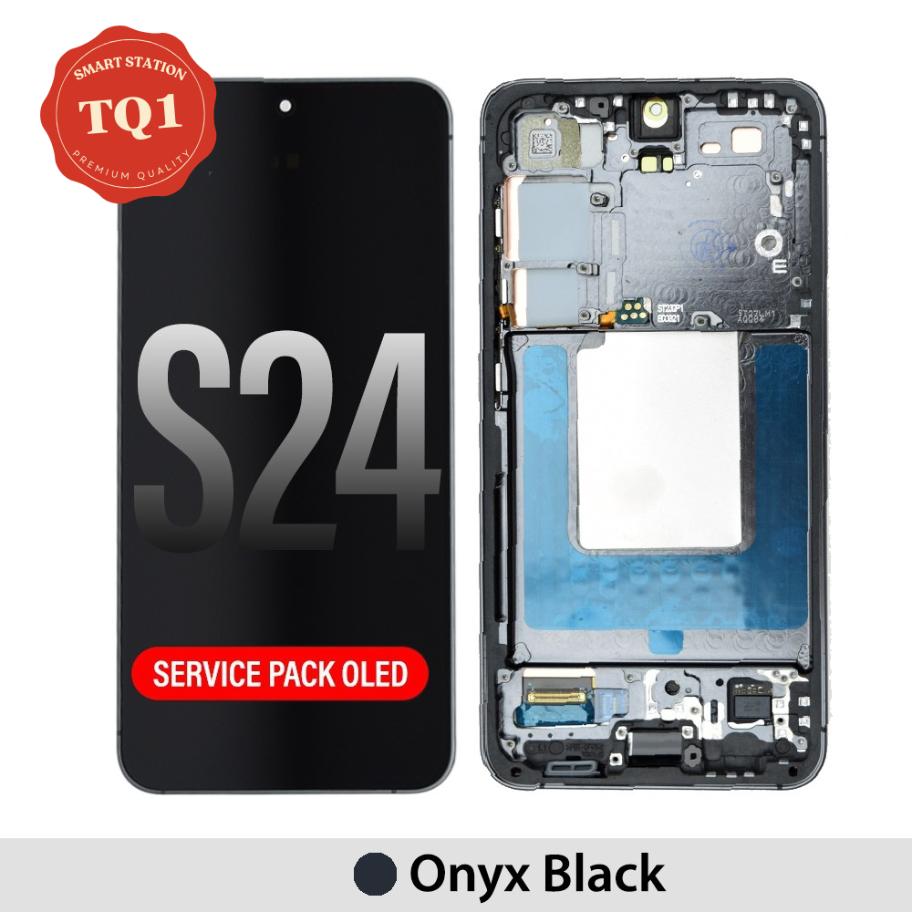 [TQ1] Samsung S24 Screen Replacement-BLACK (Service Pack Screen with Refurbished Frame)