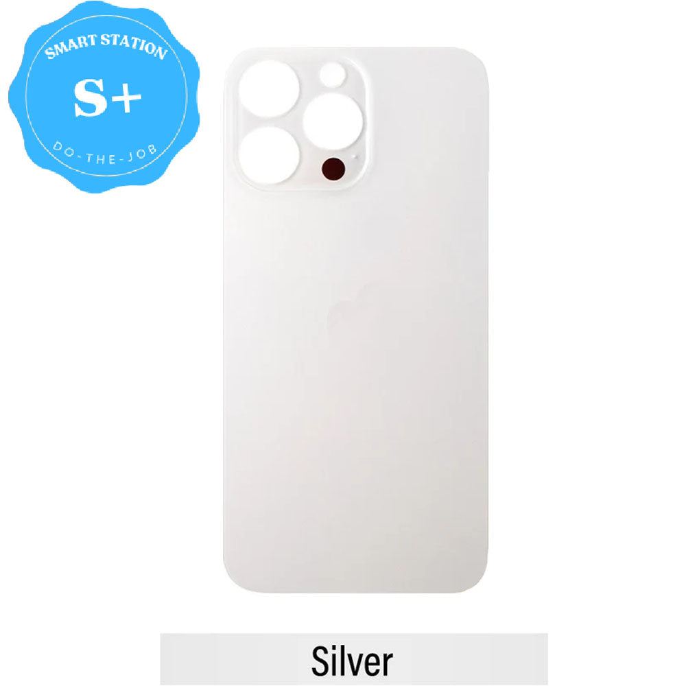 [Smart Plus] Back Glass Replacement for iPhone 14 Pro (Camera Frame Assembly by Factory)-Silver