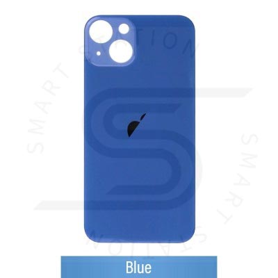 Rear Glass Replacement for iPhone 13 Mini (Camera Frame Aseembly by Factory)- Blue